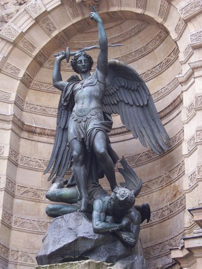 Archangel Michael Statue in Paris