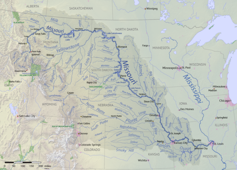 Map of Missouri River